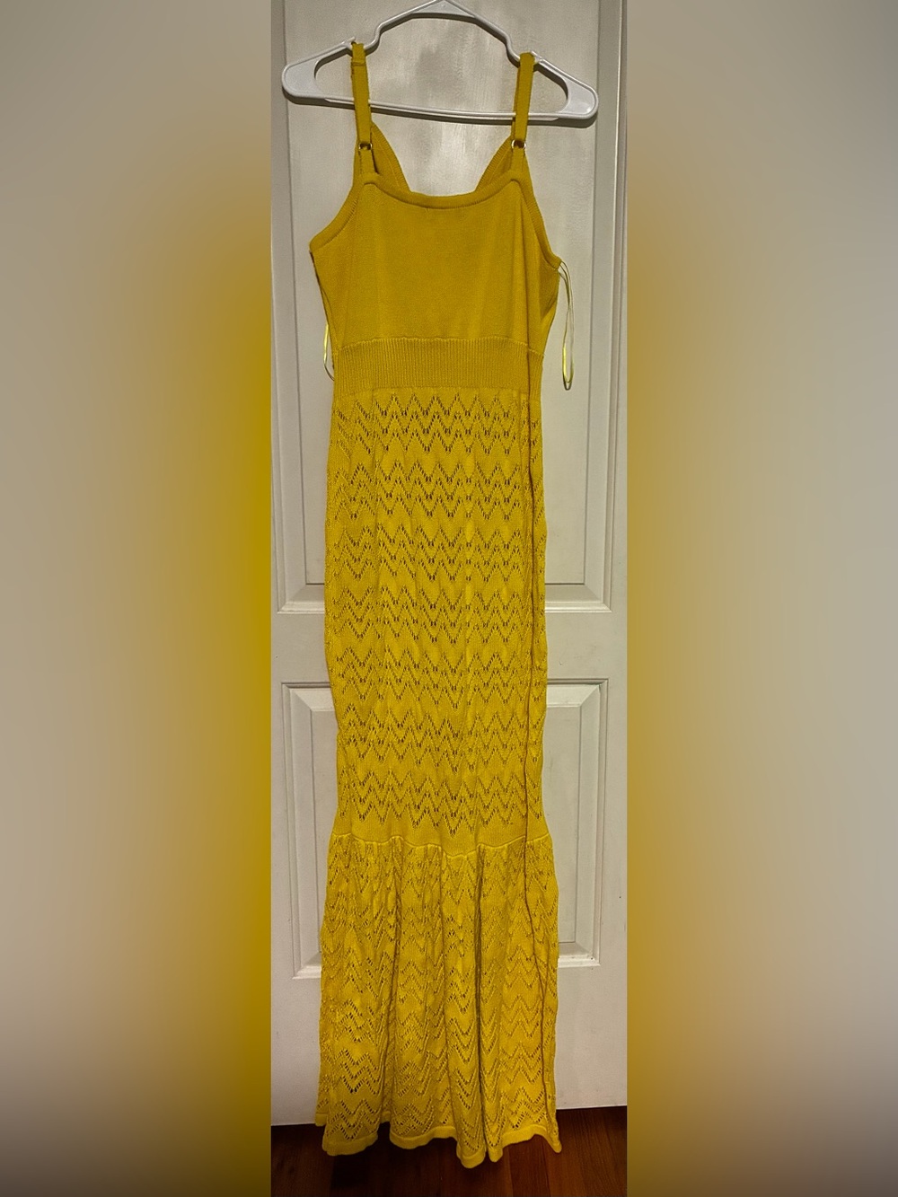 Fashion to Figure Yellow Crochet Midi Dress - Picture 5 of 11